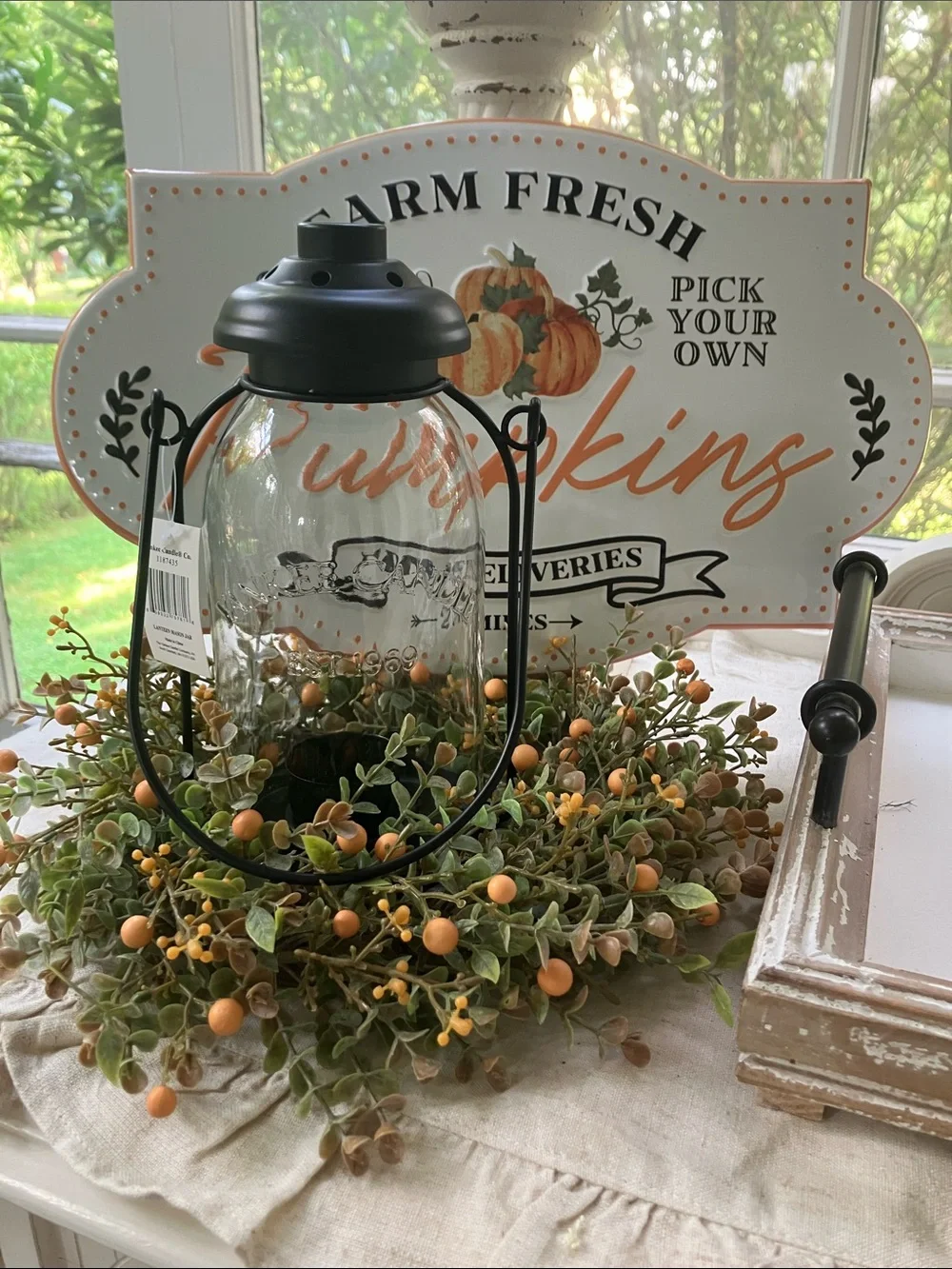 NWT - Yankee Candle Mason Jar Tea Light Hanging Lantern